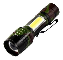 MINI LINTERNA RECARGABLE CON LUZ AUXILIAR CAMUFLADA