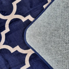 Tapete Sala Veludo Estampado Tipo Indiano 2m x 2.4m - Azul - comprar online