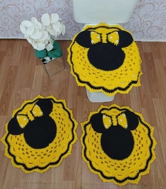 Jogo de Banheiro Crochê Minnie 3 peças - Beatriz Bordados