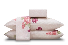 Jogo de Cama Queen Duplo Sultan Realce Premium 140 Fios 4 Peças - Floral Rosa