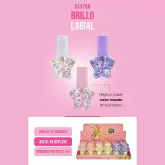 Pink21 brillo labial c/glitter forma estrella CS3796