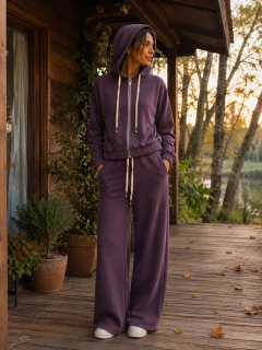 Jogger wide leg de frisa