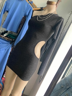 Vestido un hombro manga larga - tienda online