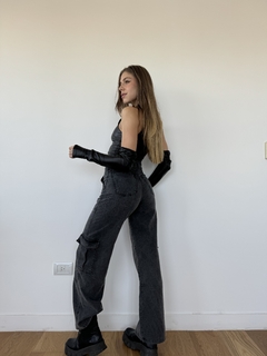 Jean cargo wide leg acid wash - Manos de Tijera