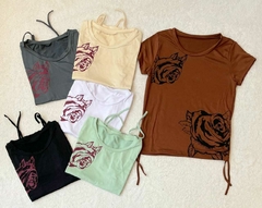 25/2028 Remera Modal Soft Rosas c/Frunce Tira en internet
