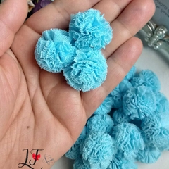 Pompom De Malha 25mm Azul