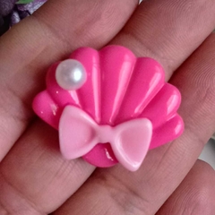 Aplique Concha Rosa Pink 30mm x 25mm