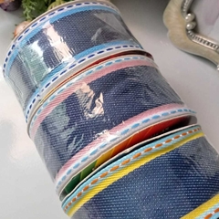 Fita Jeans Sinimbu Pespontada Com Bordas Coloridas
