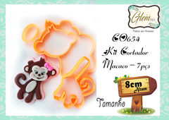 Cortador Kit Macaco - 7Pçs -8Cm - REF co 654