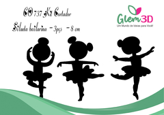 Kit Cortador Silueta Bailarina - 3 Pçs - 8Cm - REF co 737