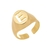 Anel com letra vazada banhado a ouro 18k