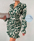 Vestido drapeado estampado