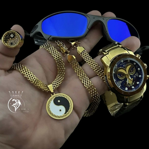 Kit completo com 4 peças + Lupa + Bvlgari