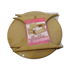 Mesa redonda para casita de muñecas para armar de madera - comprar online