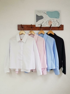 #216 CAMISA CROP DE POPLIN CON LYCRA en internet