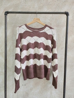 #1009 SWEATER RAYADO CALADO en internet