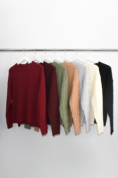 #1014 SWEATER LINEA CURVA GRUESA - tienda online