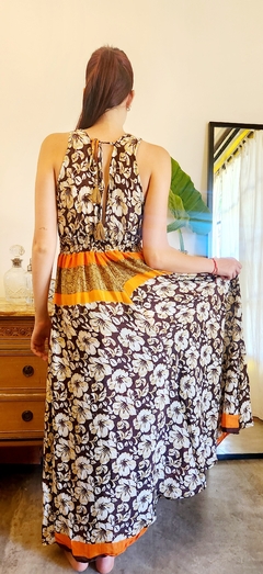 VESTIDO SHANTI BEIGE MARRÓN NARANJA