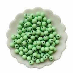 Miçanga Bolinha Verde Fosca/Emborrachada 6mm (20g)