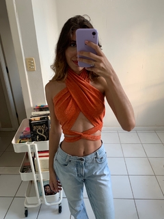 Top Isa LUREX laranja - amarração - comprar online
