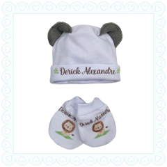 kit touca com orelhas e luvas menino - comprar online