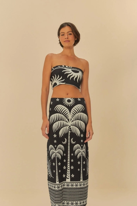 Saia Midi Estampada Coqueiral saia midi coqueiral - comprar online