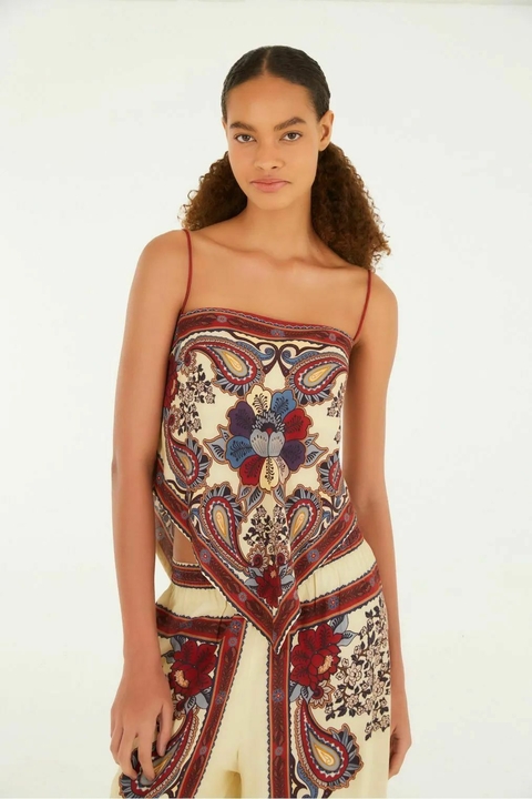 regata estampada lenço borboleta retrô - comprar online