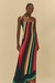 vestido listra estampado onda de cor - comprar online