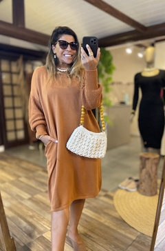 VESTIDO BIAMAR DE ALGODÃO OVERSIZED | CARAMELO 11317 - comprar online