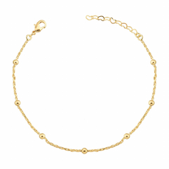 Pulseira corrente torcida com bolinhas