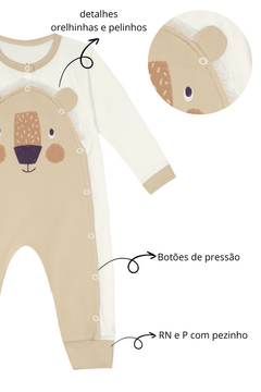 MACACÃO URSO BEGE - comprar online