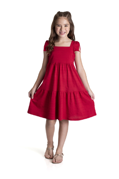 VESTIDO JACQUARD VERMELHO