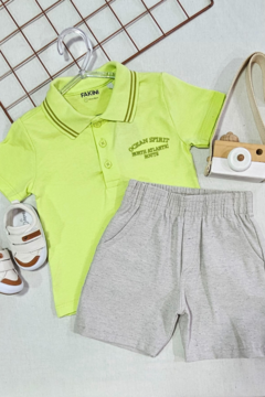 CONJUNTO POLO VERDE KIDS - Pingo de Gente Baby-Cupom: PRIMEIRACOMPRA