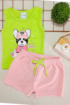 CONJUNTO LOVE DOG BABY - Pingo de Gente Baby-Cupom: PRIMEIRACOMPRA