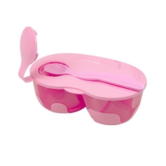 BOWL COM COLHER E DIVISORIA ROSA