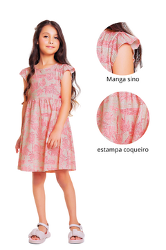 VESTIDO TROPICAL - Pingo de Gente Baby-Cupom: PRIMEIRACOMPRA