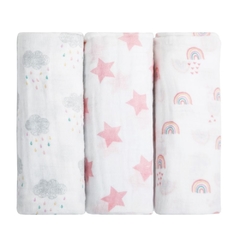 CUEIRO SWADDLE SOFT ESTAMPADO 1,0M X 80CM CONTEM 03 UN CHUVINHA COLORIDA