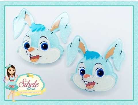 Aplique Acrílico Coelho Azul (unidade)