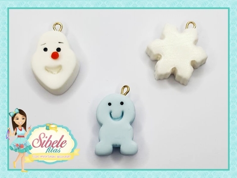 Kit Pingentes em Biscuit Frozen (3 pingentes)
