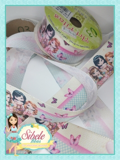 Fita Gorgurão Meninas Jolie Baby Borboletas - 38mm (ART)