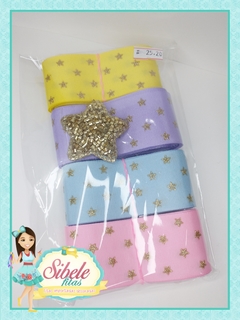 Kit Fita Gorgurão Estrela Dourada (4 Cores) - (PGR)