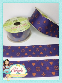 Fita Gorgurão Louis Vuitton Roxa - 38mm (ART)