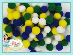 Pompom Copa Cores Fortes 1cm - 100 unidades