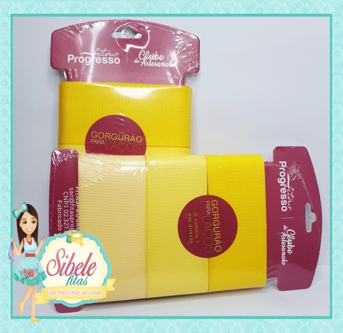 Kit Progresso Para Laço Tons de Amarelo (3 metros de cada cor)