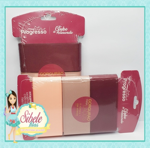 Kit Progresso Para Laço Tons Nude/Neutro (3 metros de cada cor)