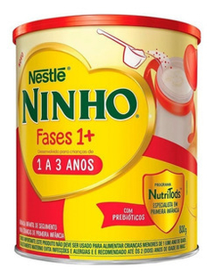 Leite ninho +1 fases 1 a 3 anos Nestle 400g
