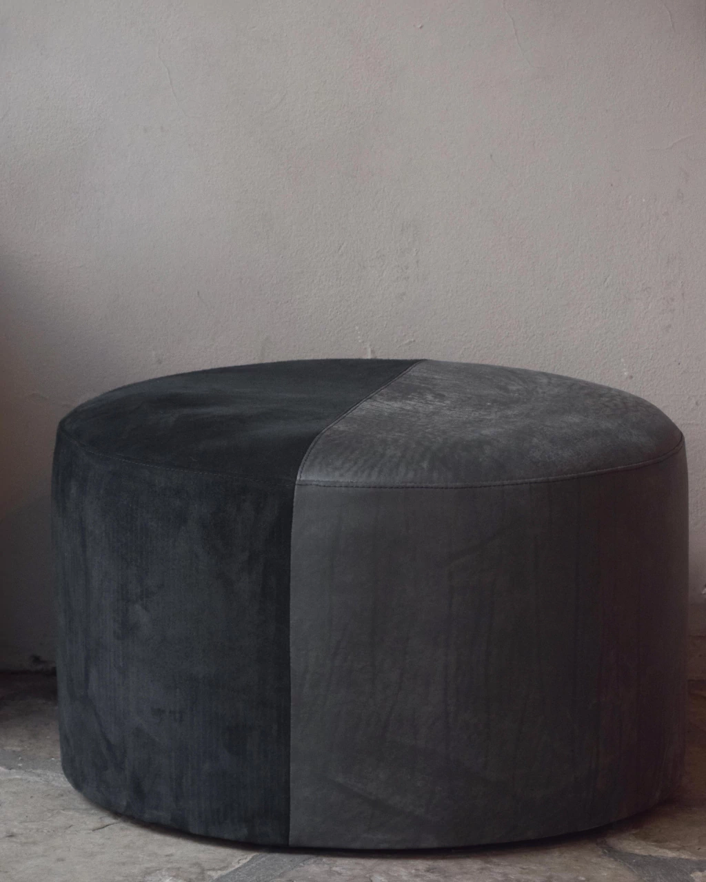 Puff Cuero Negro