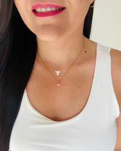 COLAR VENEZIANA BANHO OURO 18K - ESPÍRITO SANTO - Daherica Semijoias