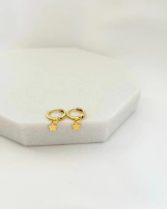 BRINCO ARGOLINHA ESTRELA BANHO OURO 18K - LIA P