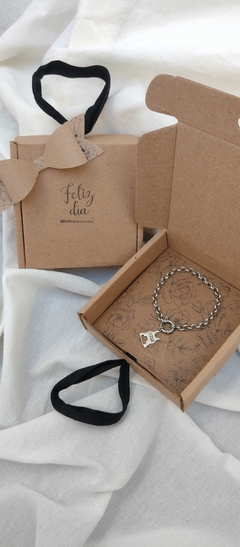 Pulsera acero dije seño mini cierre Tiffany - comprar online